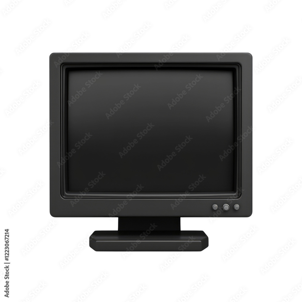 Black computer monitor with a blank screen, Black led front view and back side isolated on a white background transparent, alpha background png Black computer monitor with a blank screen, Black led front view and back side isolated on a white background transparent, alpha background png