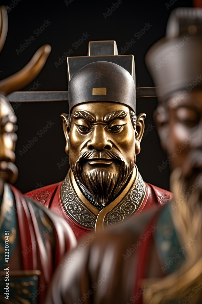 Obraz premium statue of a man with a sword and a hat on