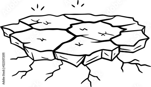 Cracked Earth Vector Illustration Drought and Environmental Impact Design