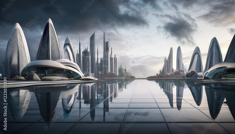 Naklejka premium city harbour bridge