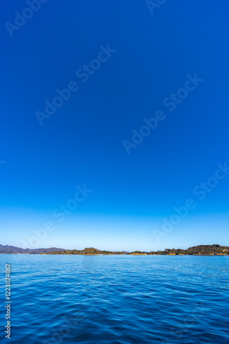 岡山県　玉野港付近の海の風景