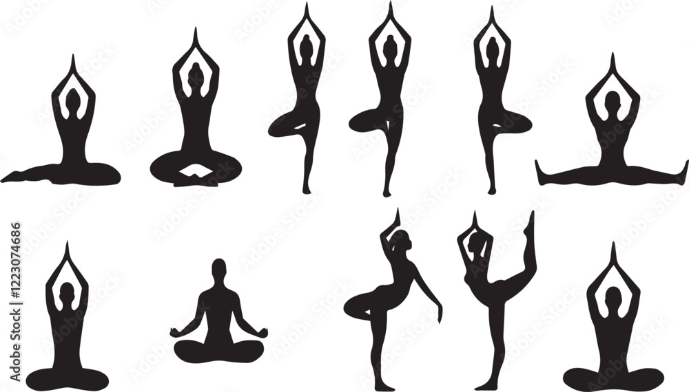Fototapeta premium silhouette of yoga person