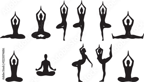 silhouette of yoga person