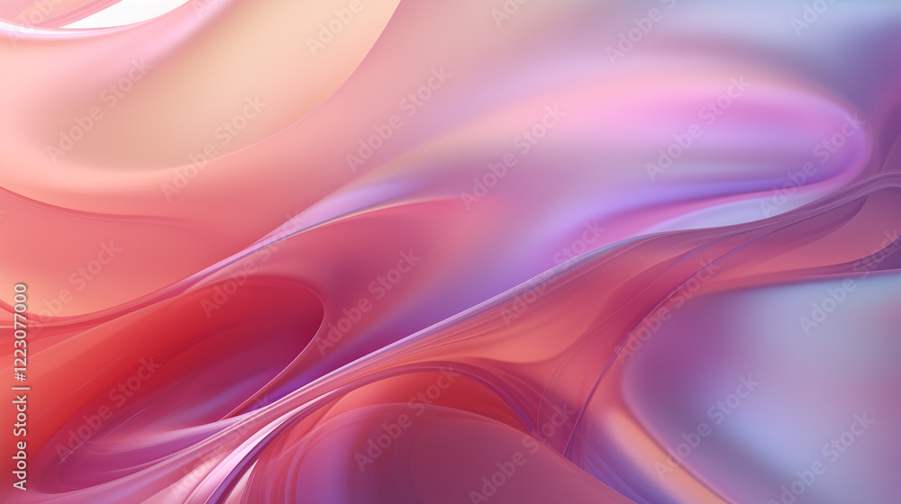 Naklejka premium ultra realistic abstract waves soft background flowing pink purple orange blue calm cinematic tranquil render
