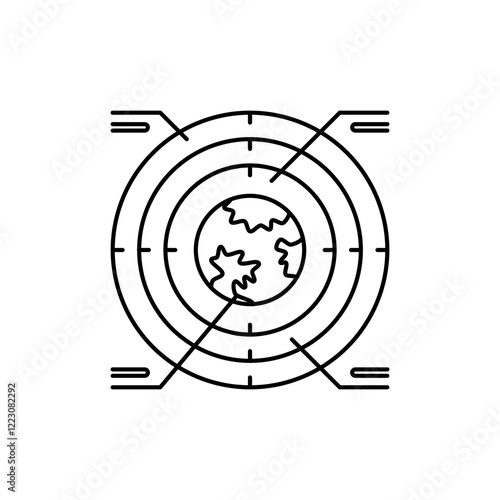 Outline Thermosphere Layer Icon for Geospace Exploration