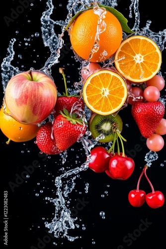 fruit in splash