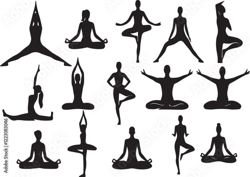 silhouette of yoga person