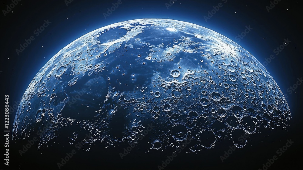 Naklejka premium A Striking View Of The Moons Cratered Surface