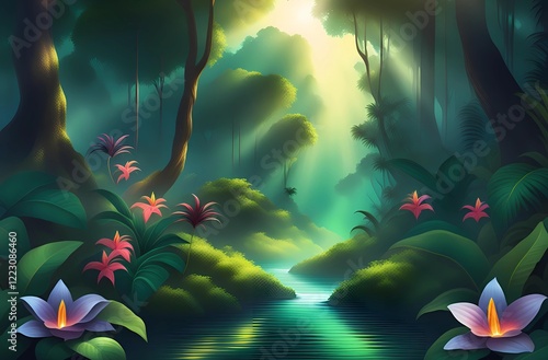 Jungle nature Landscape background for you.