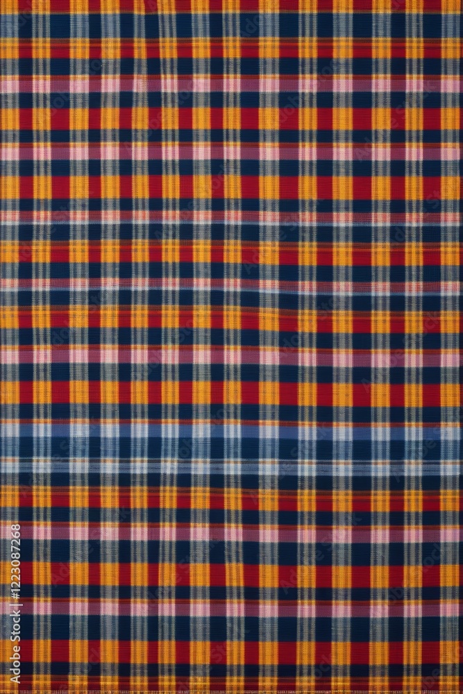 a close up of a plaid fabric with a red, yellow, and blue pattern a close up of a plaid fabric with a red, yellow, and blue pattern
