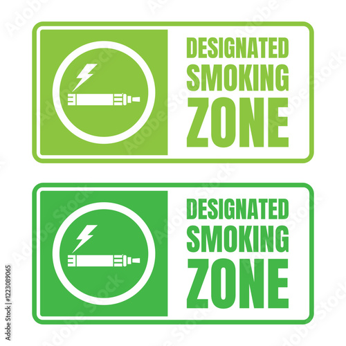 Smoking zone sign illustration, Designated smoking area banner, Smoking area icon symbol with smoking icon