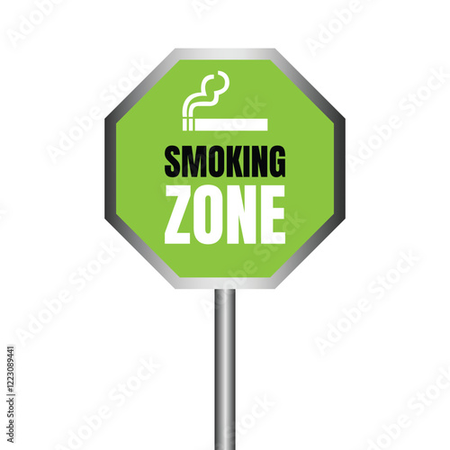 Smoking zone sign illustration, Designated smoking area banner, Smoking area icon symbol with smoking icon