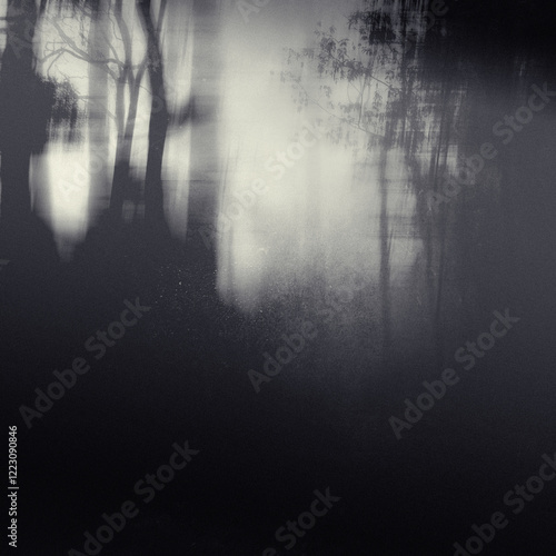 Fotografía Grunge forest wallpaper, nature gloomy landscape