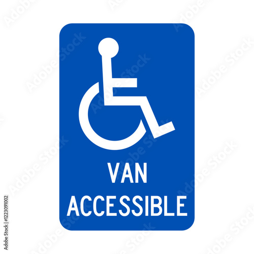 Handicaped van accessible parking sign