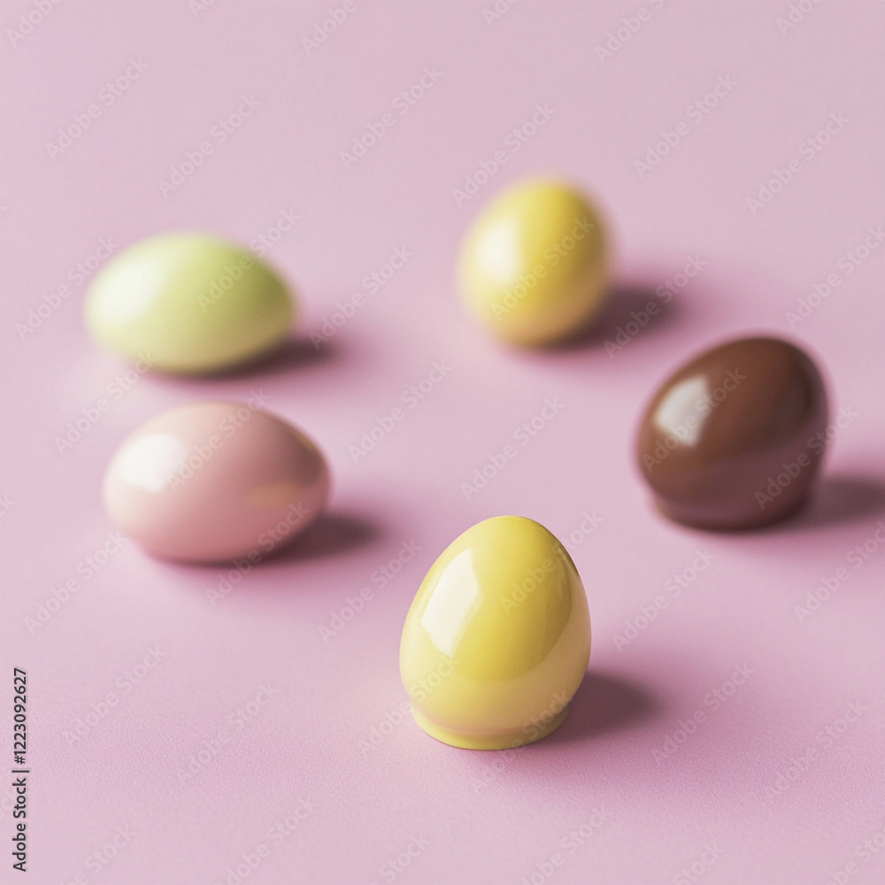 Easter chocolate eggs pastel colors. Easter traditional food. Spring colors. Easter chocolate eggs pastel colors. Easter traditional food. Spring colors.