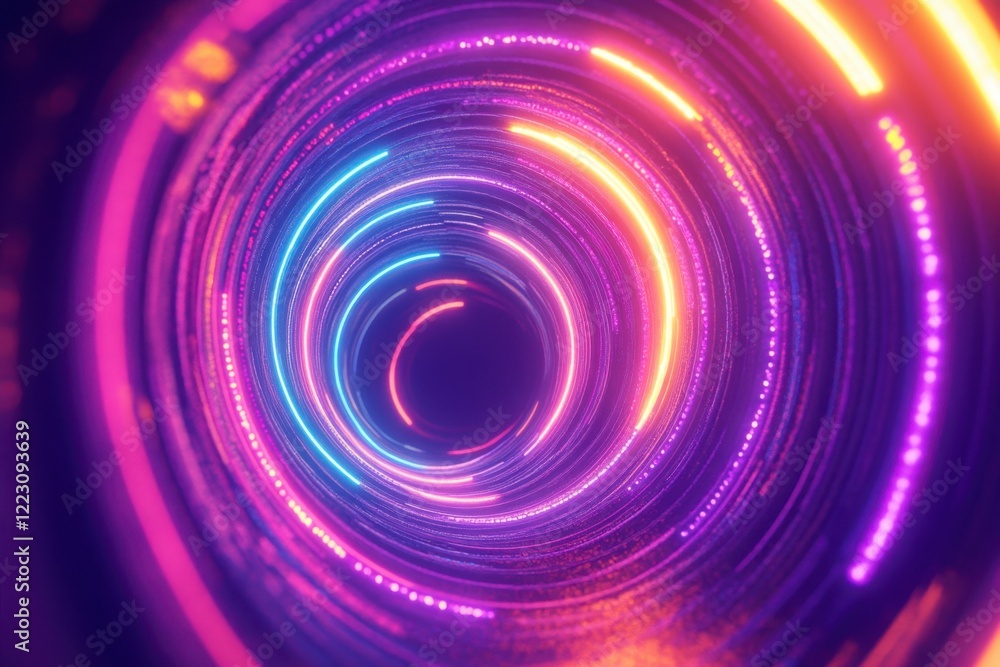 Colorful Abstract Light Swirl in a Dark Background Tunnel Effect Colorful Abstract Light Swirl in a Dark Background Tunnel Effect