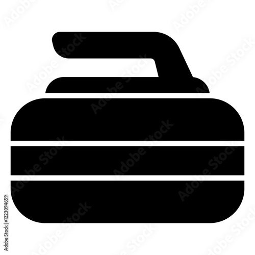 Curling sport icon for the olympics and winter games