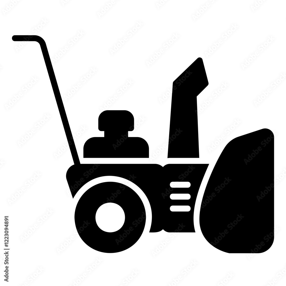 Fototapeta premium Snow blower machine icon for removing piles of snow