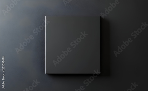 Minimalist Black Canvas Against Dark Wall
