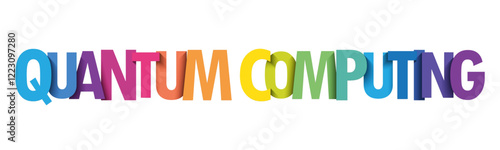 QUANTUM COMPUTING colorful vector typography banner