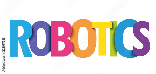 ROBOTICS colorful vector typography banner