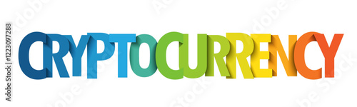 CRYPTOCURRENCY colorful vector typography banner