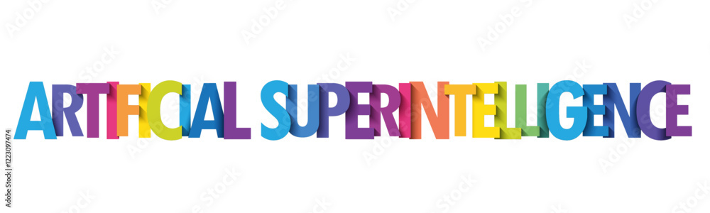 ARTIFICIAL SUPERINTELLIGENCE colourful vector typography banner ARTIFICIAL SUPERINTELLIGENCE colourful vector typography banner
