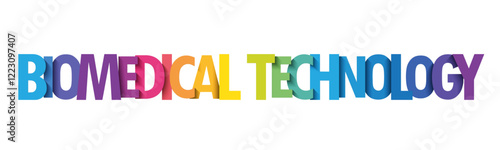 BIOMEDICAL TECHNOLOGY colorful vector typography banner