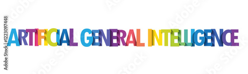 ARTIFICIAL GENERAL INTELLIGENCE colorful vector typography banner