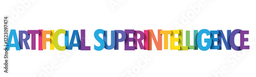 ARTIFICIAL SUPERINTELLIGENCE colourful vector typography banner