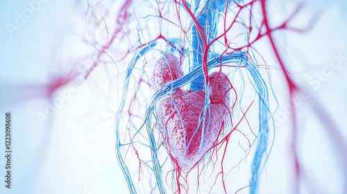 Intricate heart anatomy a stunning visualization of vascular vessels and cardiac structure