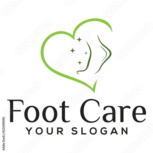 logo for care Foot Care Logo Design Foot care logo with love element and creative concept Premium Vector