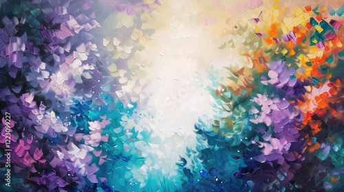 Abstract painting in acrylics with a brush strokes style