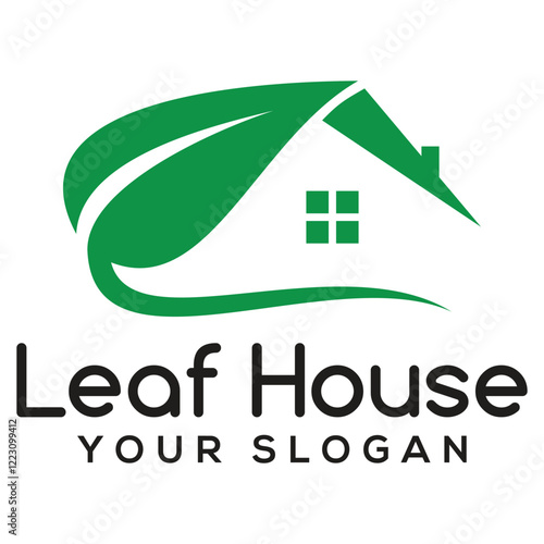 house logo design Leaf House Logo Green home logo design building logo with creative modern concept Premium Vector