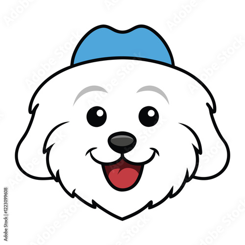 Funny maltese dog head vector art