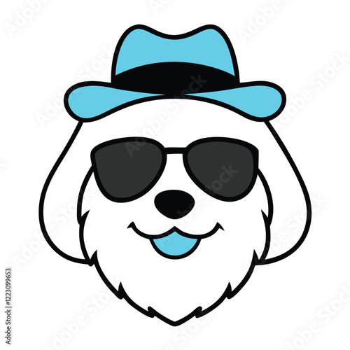 Funny maltese dog head vector art