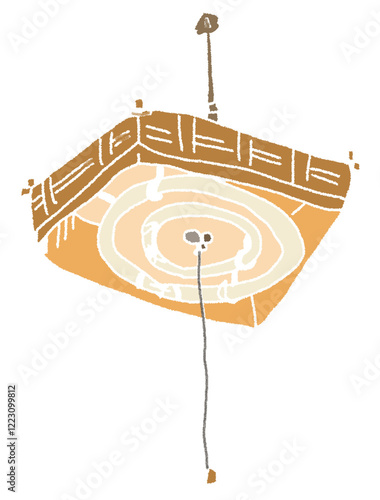 illustration of a wooden light Japanese retro