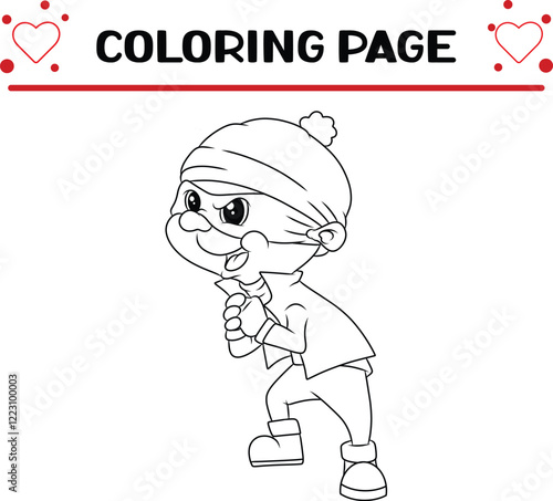 happy mafia boy is looking target coloring page for kids
