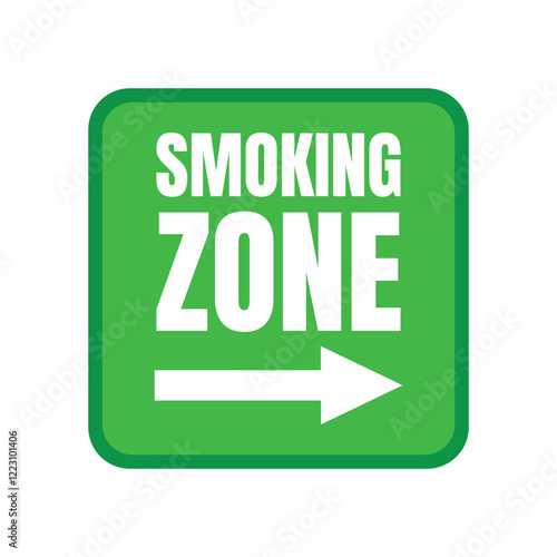 Designated smoking area sign poster, Smoking area here icon, Permitted smoking zone illustration