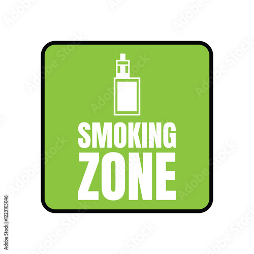 Permitted smoking room sign icon, Smoking area sign illustration, Designated smoking area symbol
