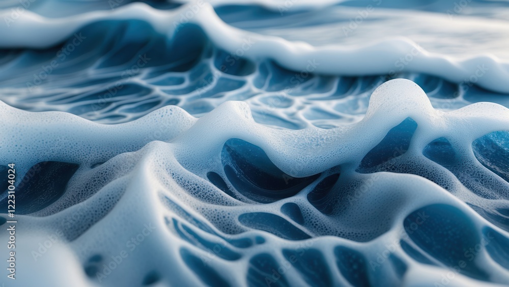 Obraz premium Intricate Blue Ocean Foam Patterns