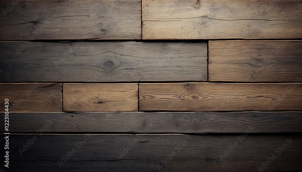 Fototapeta premium Rustic Dark Wood Plank Texture Background Image