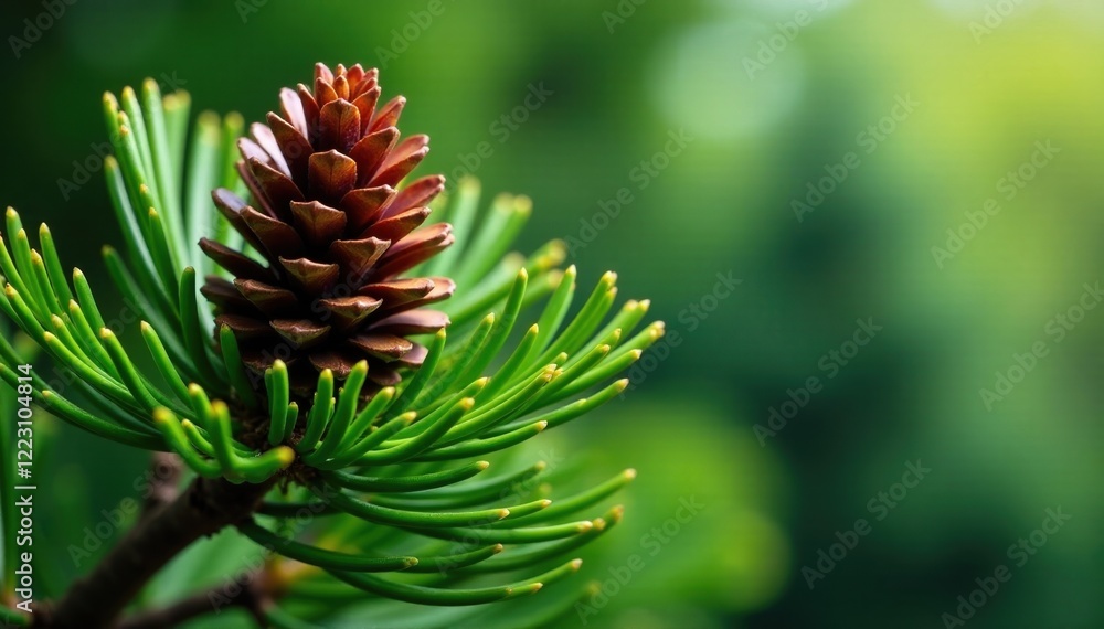 pine tree with full cone on top and branches stretching outwards, evergreen, nature pine tree with full cone on top and branches stretching outwards, evergreen, nature