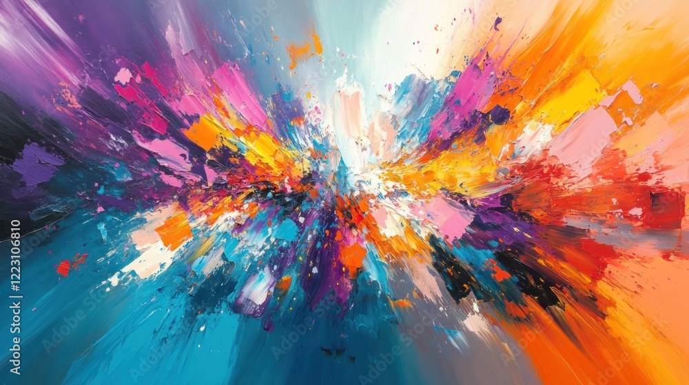 A vibrant abstract explosion of colors, evoking energy and creativity. A vibrant abstract explosion of colors, evoking energy and creativity.