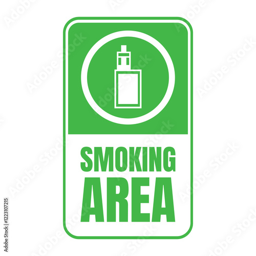Permitted smoking room sign icon, Smoking area sign illustration, Designated smoking area symbol