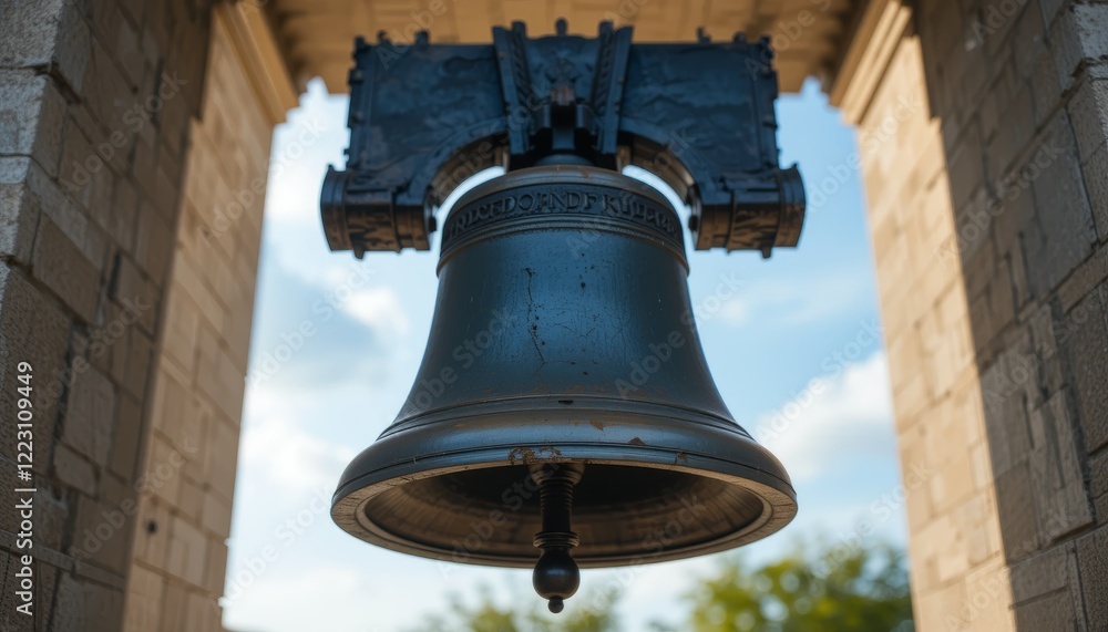 Fototapeta premium Liberty Bell in a stone archway