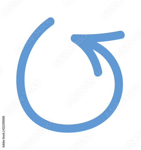 Turned around arrow symbol doodle