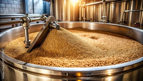 Close-up of hops and yeast in a brewery mash tun, yeast, brewery, beer ingredients, brewing process