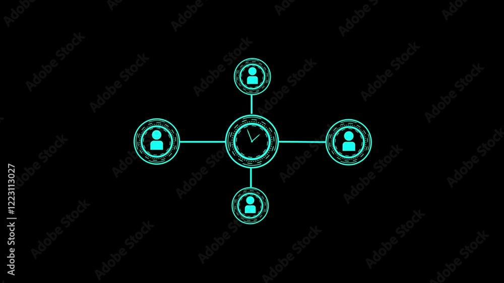 Meeting Time Icon Animation – Business Efficiency Management Symbol Meeting Time Icon Animation – Business Efficiency Management Symbol