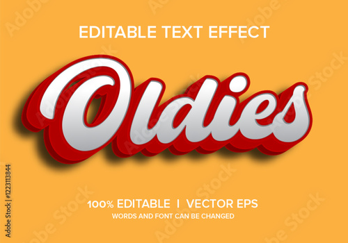 oldies vector text effect with modern style design